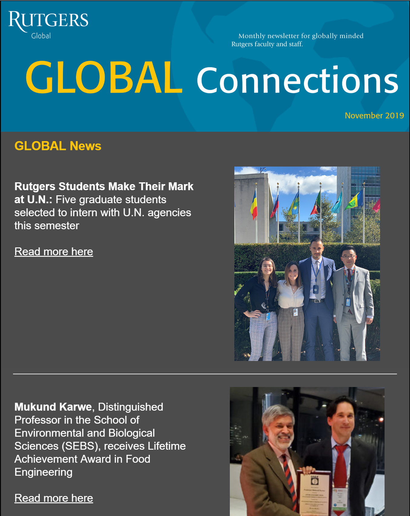 Rutgers Global Connections Newsletter November 2019
