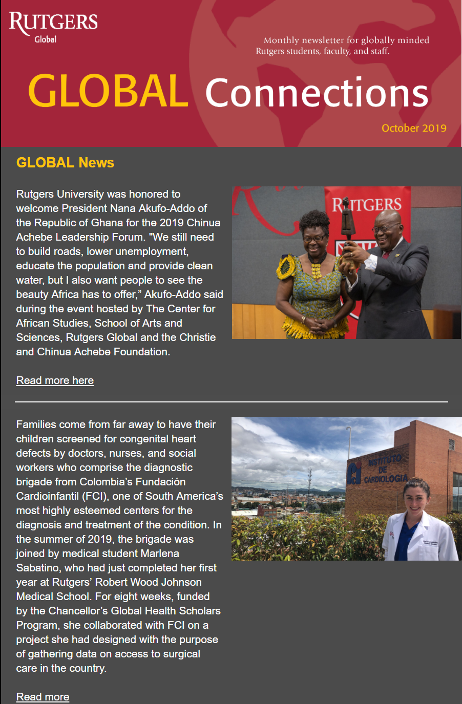 Thumbnail of October 2019 Global Connections Newsletter